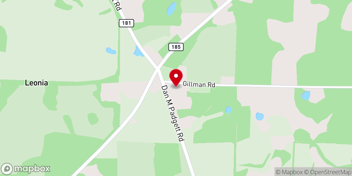 Map showing location of Leonia Baptist Church