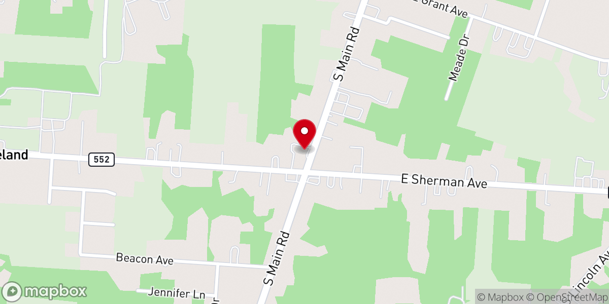 Map showing location of South Vineland United Methodist