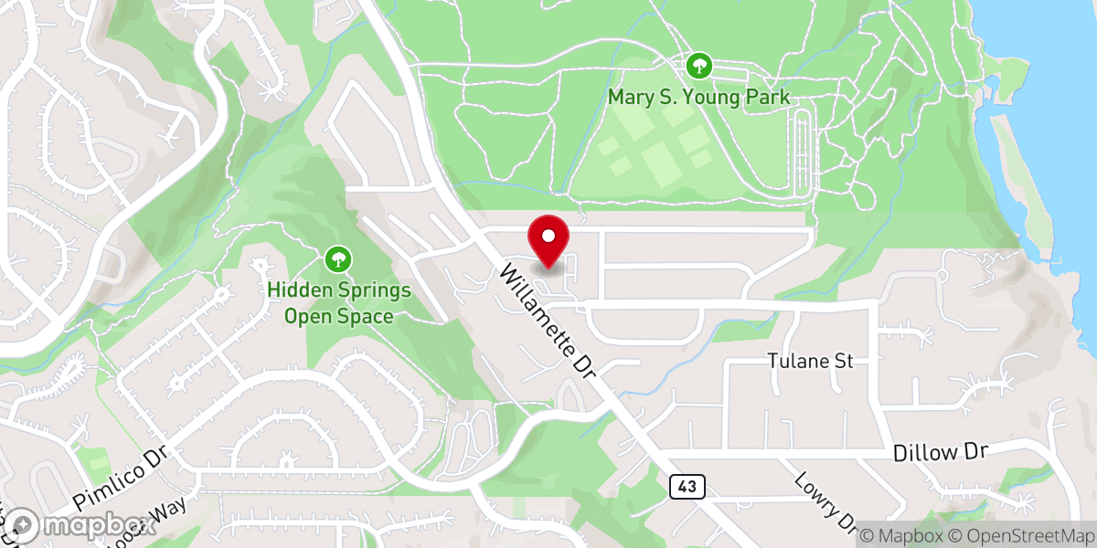 Map showing location of West Linn Lutheran Church