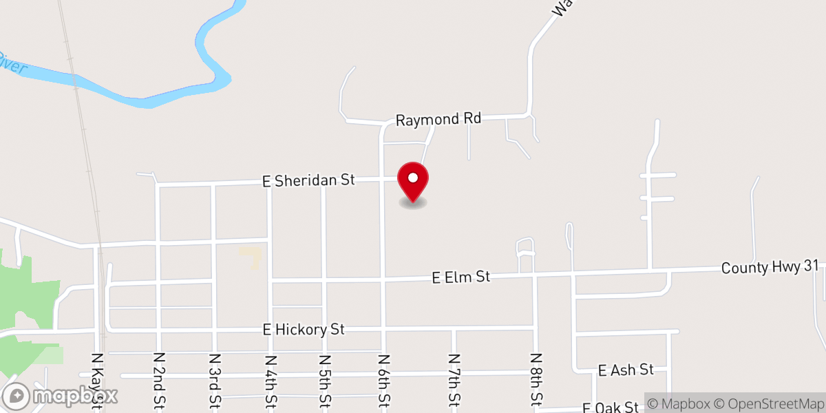 Map showing location of Living Hope Church Watseka