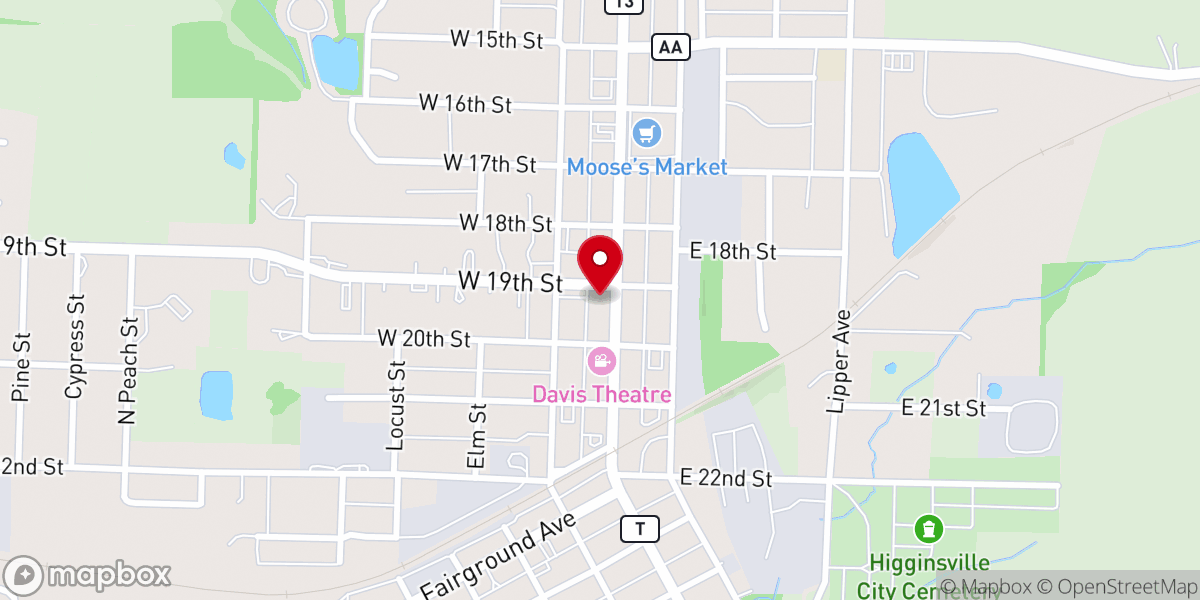 Map showing location of Mike Keith Insurance Inc