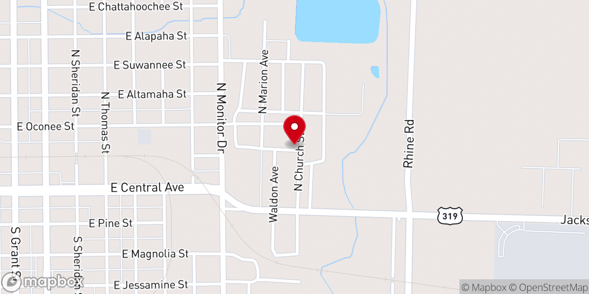 Map showing location of New Jerusalem Holliness Church