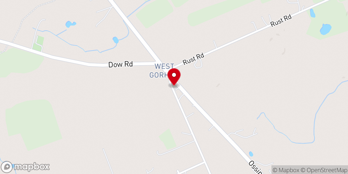 Map showing location of West Gorham Union Church