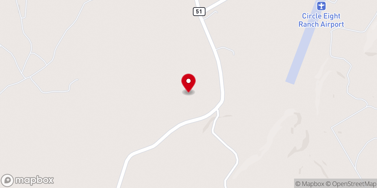 Map showing location of Skyview Ranch Retreat