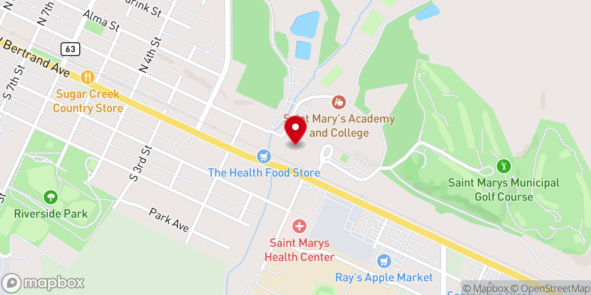 Map showing location of St. Mary's Convent