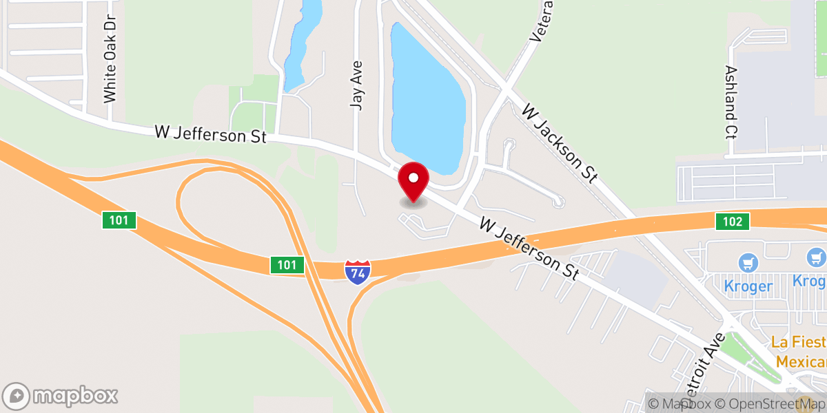 Map showing location of Eastside Bible Church
