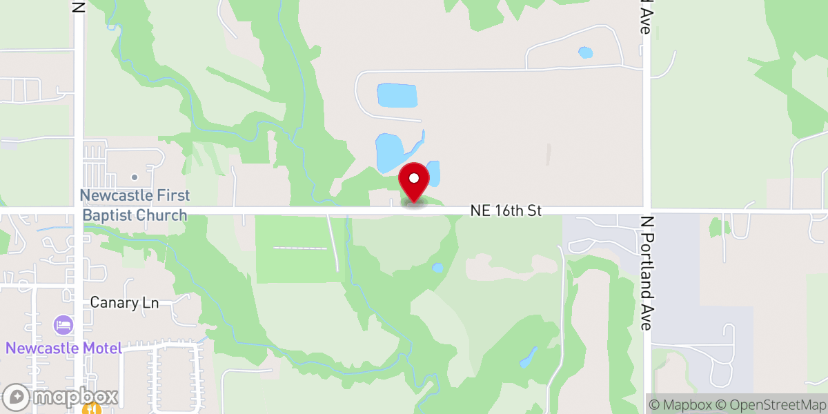 Map showing location of Ridgecrest Baptist Church