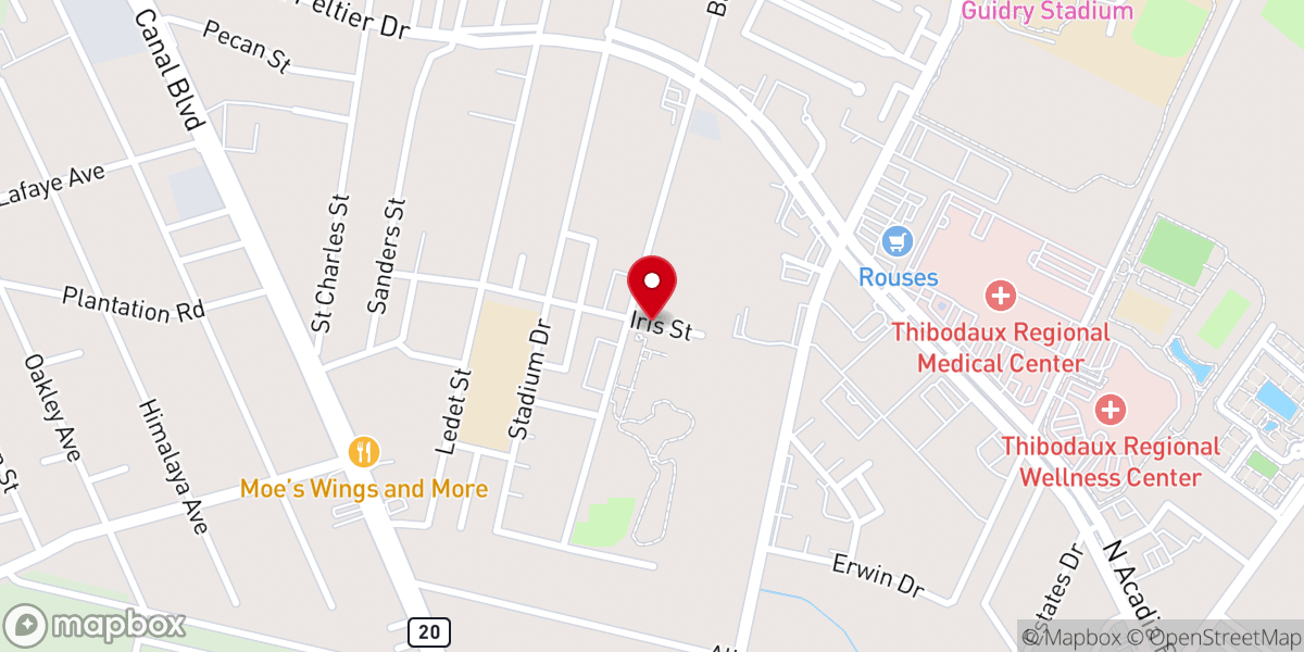 Map showing location of Lafourche Community Action