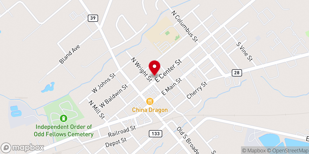 Map showing location of Grace United Methodist Church