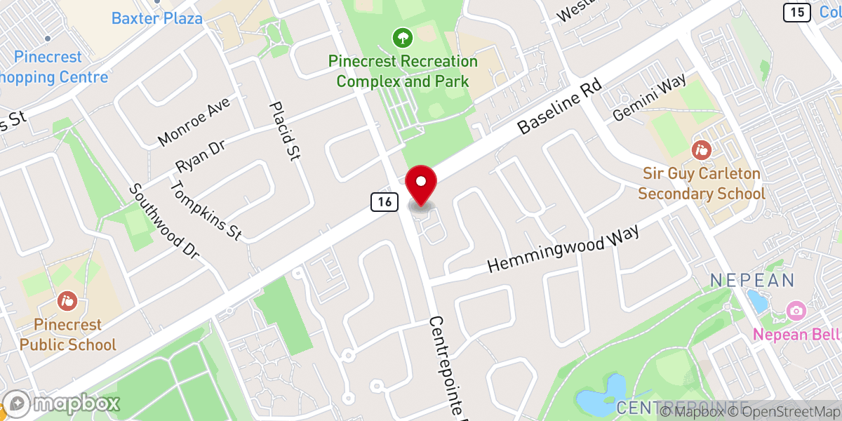Map showing location of Bethany Baptist Church
