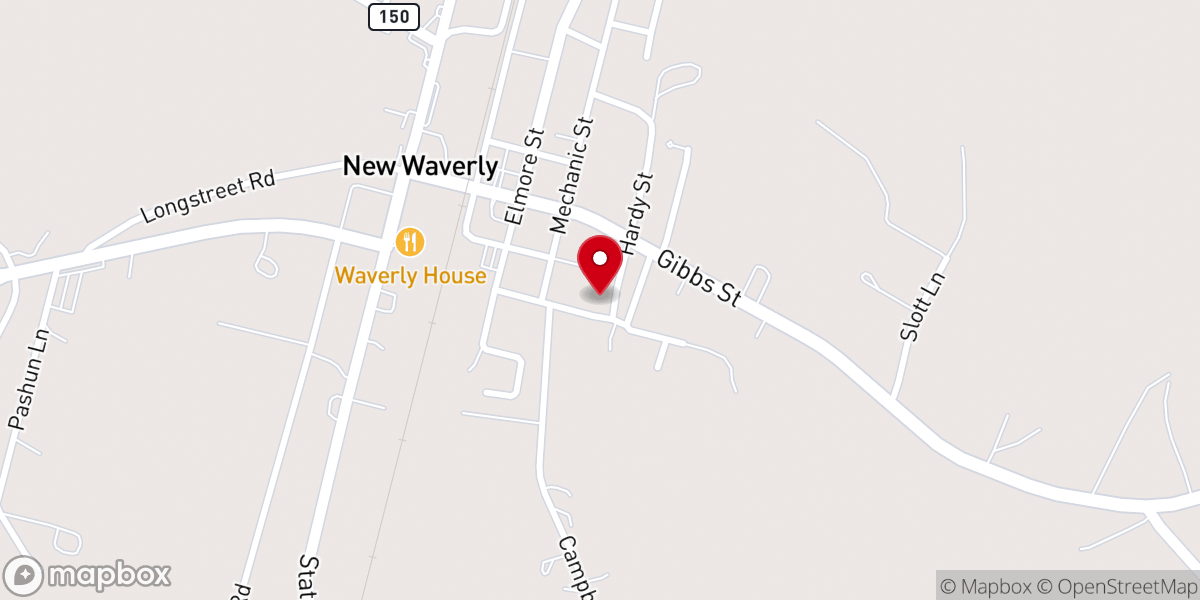 Map showing location of First Baptist Church