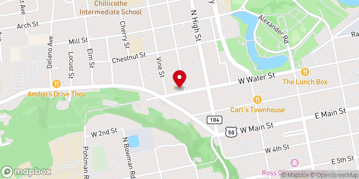 Map showing location of St Peter's Catholic Church