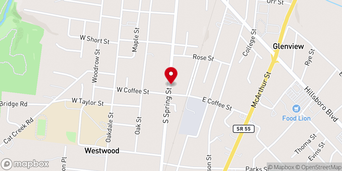 Map showing location of Manchester Fellowship of the First Freewill Baptist Church