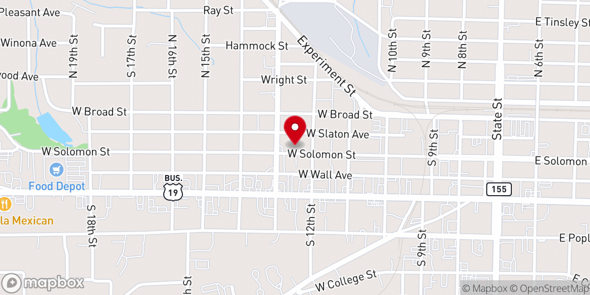 Map showing location of Rushton's Hope Ministries