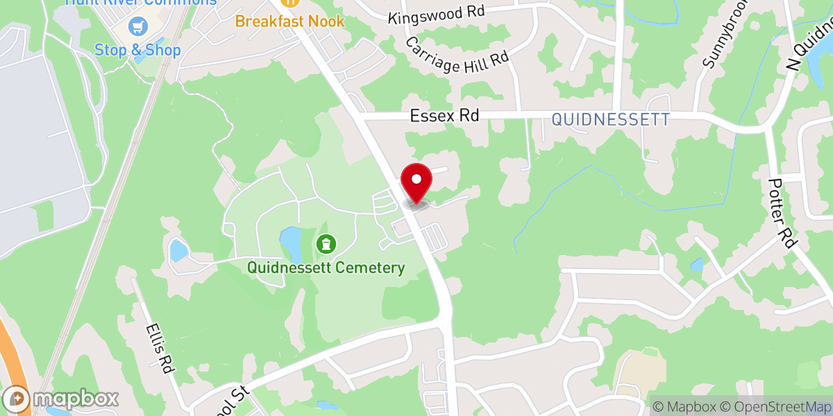 Map showing location of Quidnessett Baptist Church Youth Center