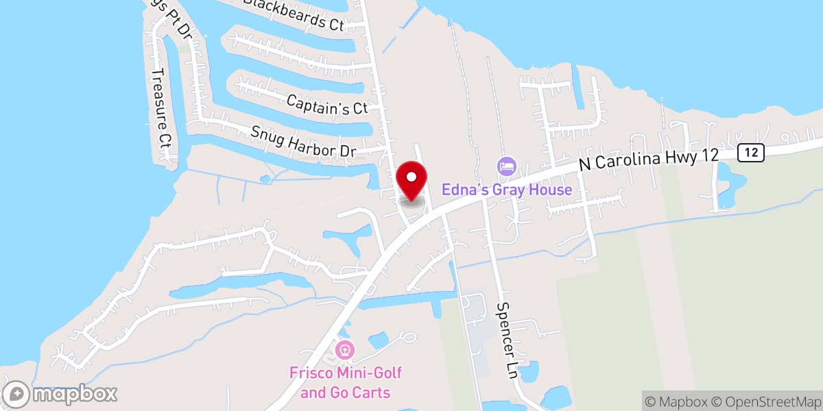 Map showing location of Cape Hatteras Baptist Church