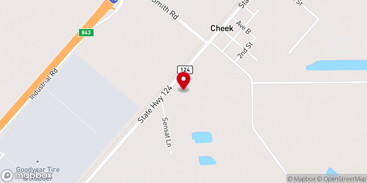 Map showing location of Fannett Church of Christ