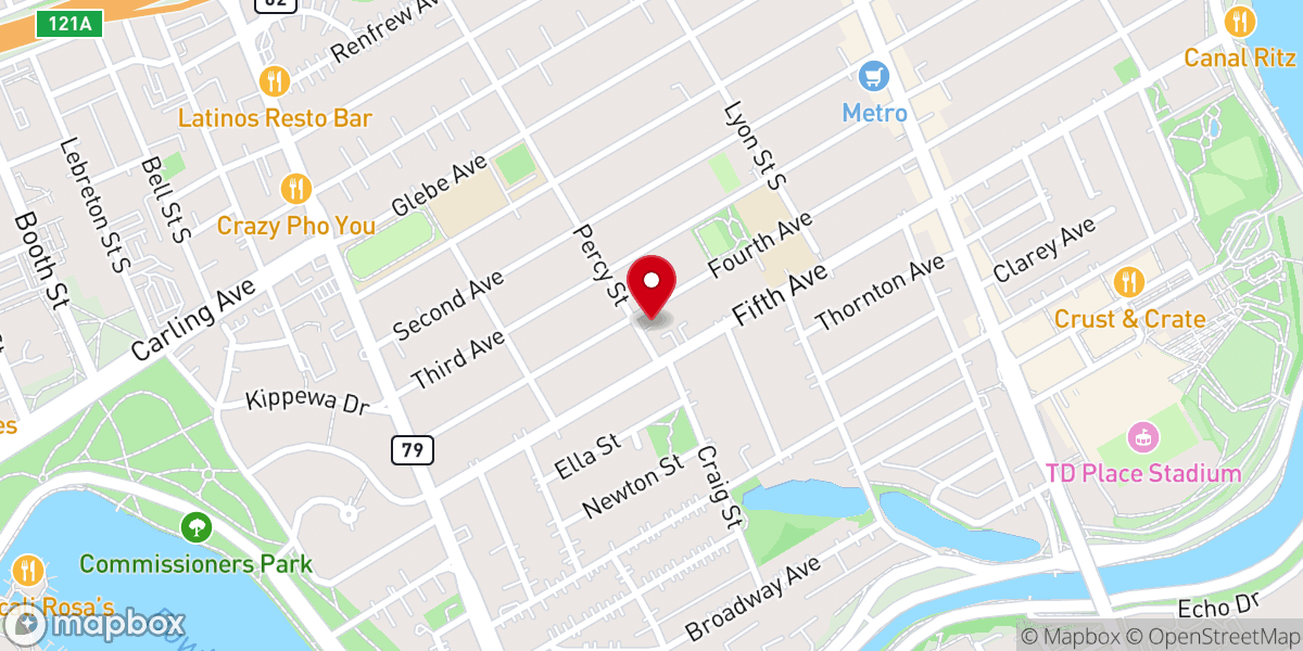 Map showing location of Blessed Sacrament Catholic Church
