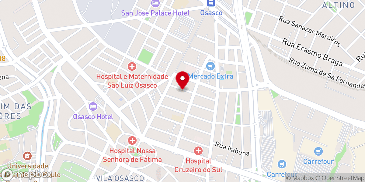 Map showing location of Paróquia das Santas Missões