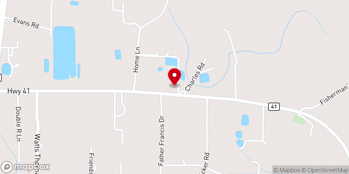 Map showing location of Bush Methodist Church