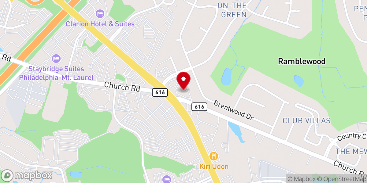 Map showing location of CertaPro Painters of Mount Laurel