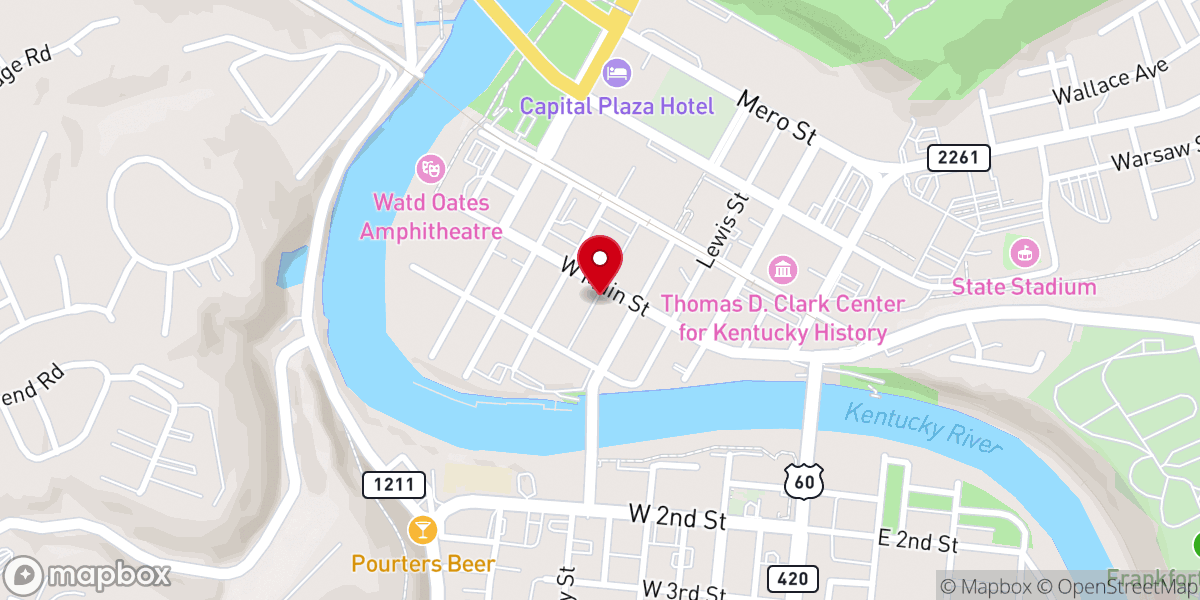 Map showing location of Downtown Frankfort Inc