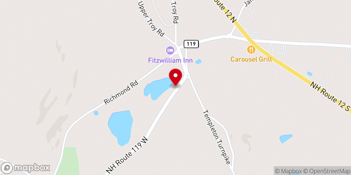 Map showing location of Fitzwilliam Baptist Church