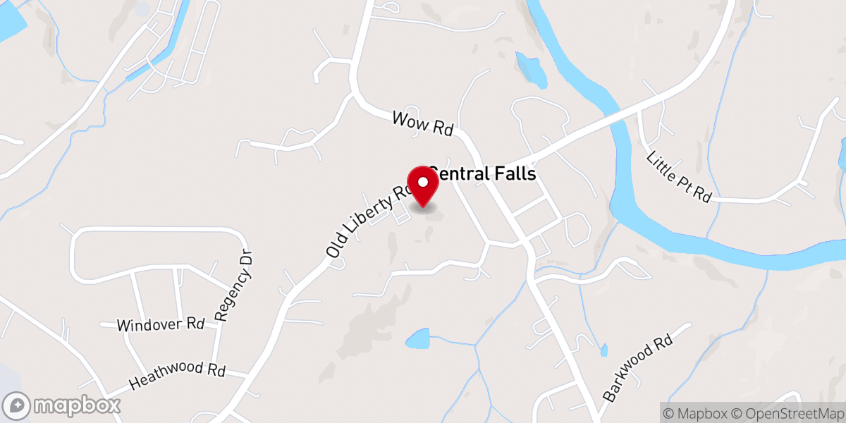 Map showing location of Central Falls Baptist Church