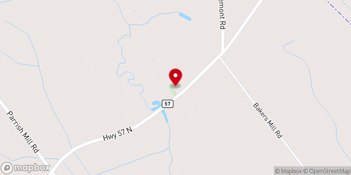 Map showing location of Leland Grove Freewill Baptist Church