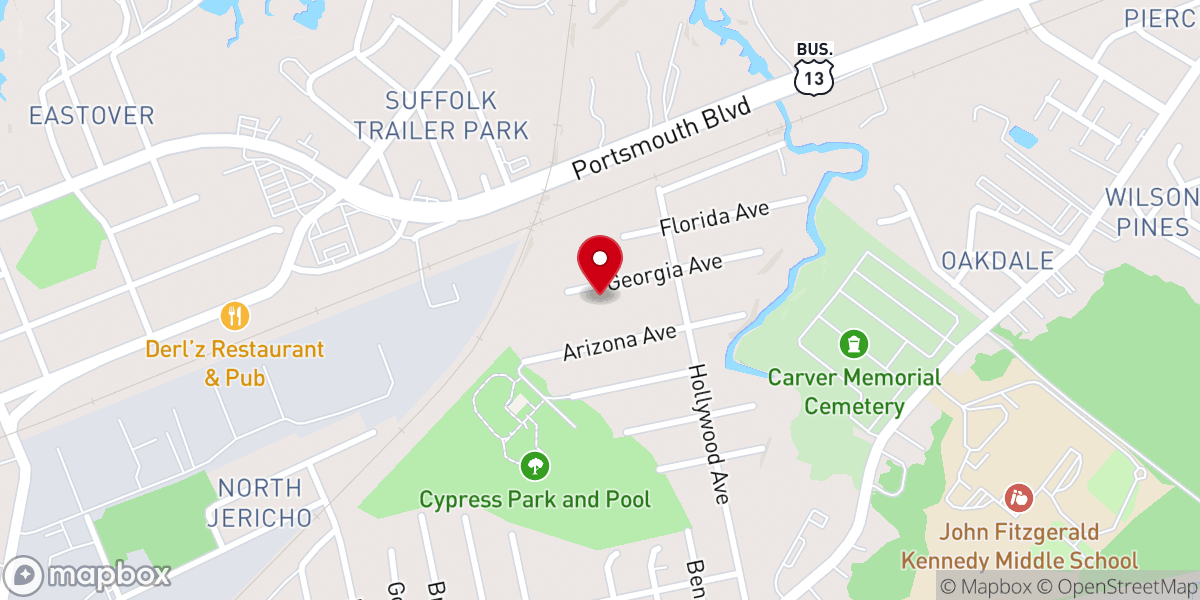Map showing location of New Mt. Zion Holiness Church