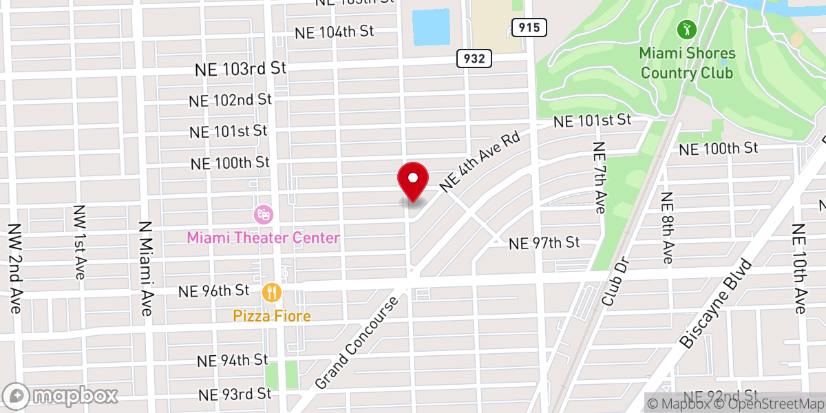 Map showing location of Miami Shores Community Church