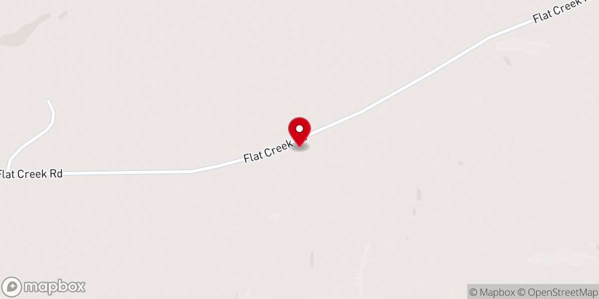 Map showing location of Flat Creek Church