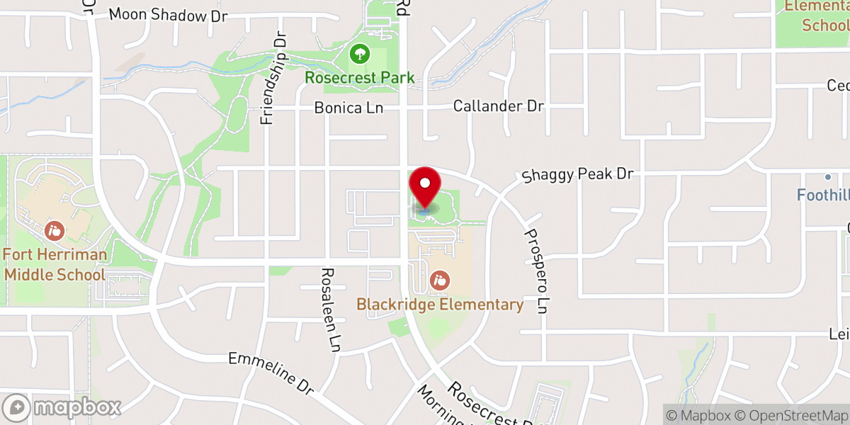 Map showing location of Rosecrest Splash Park