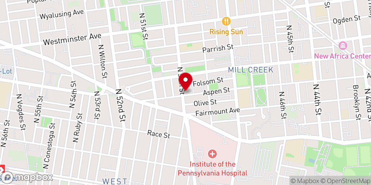 Map showing location of Reeve Memorial United Presbyterian