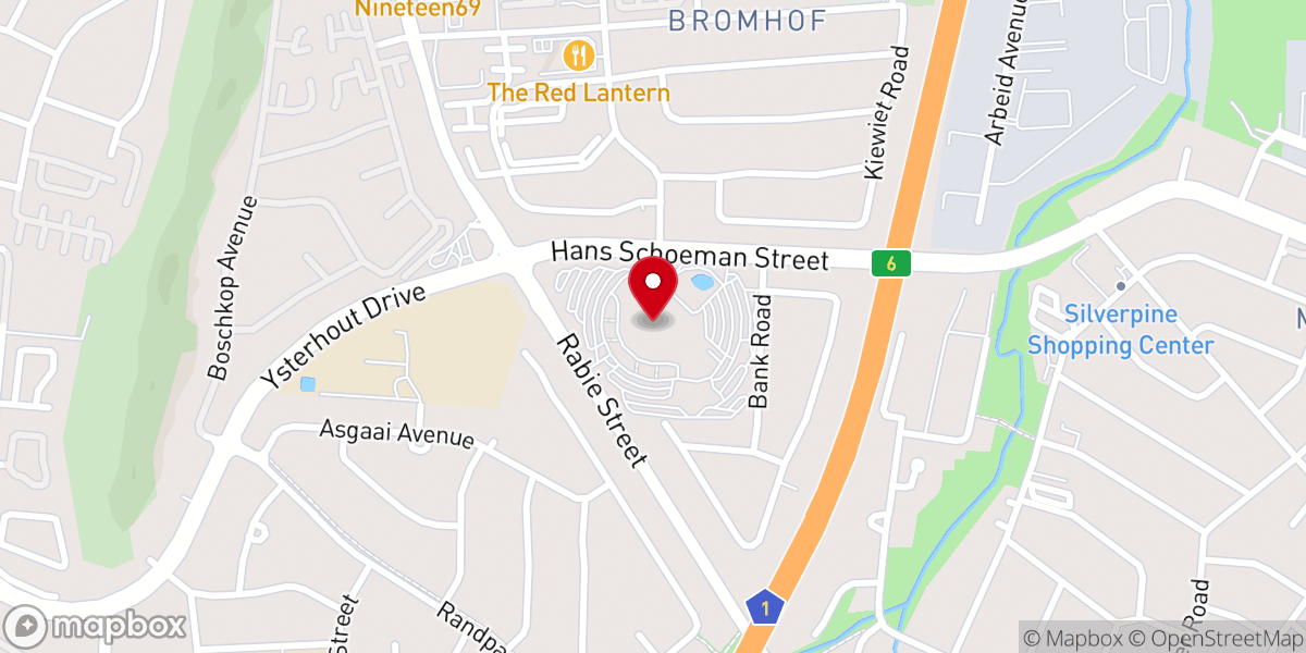 Map showing location of Rhema Bible Church North