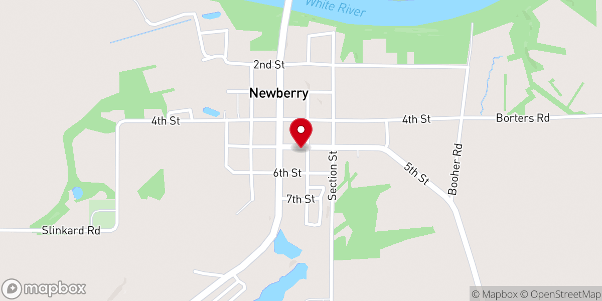 Map showing location of Newberry Methodist Parsonage