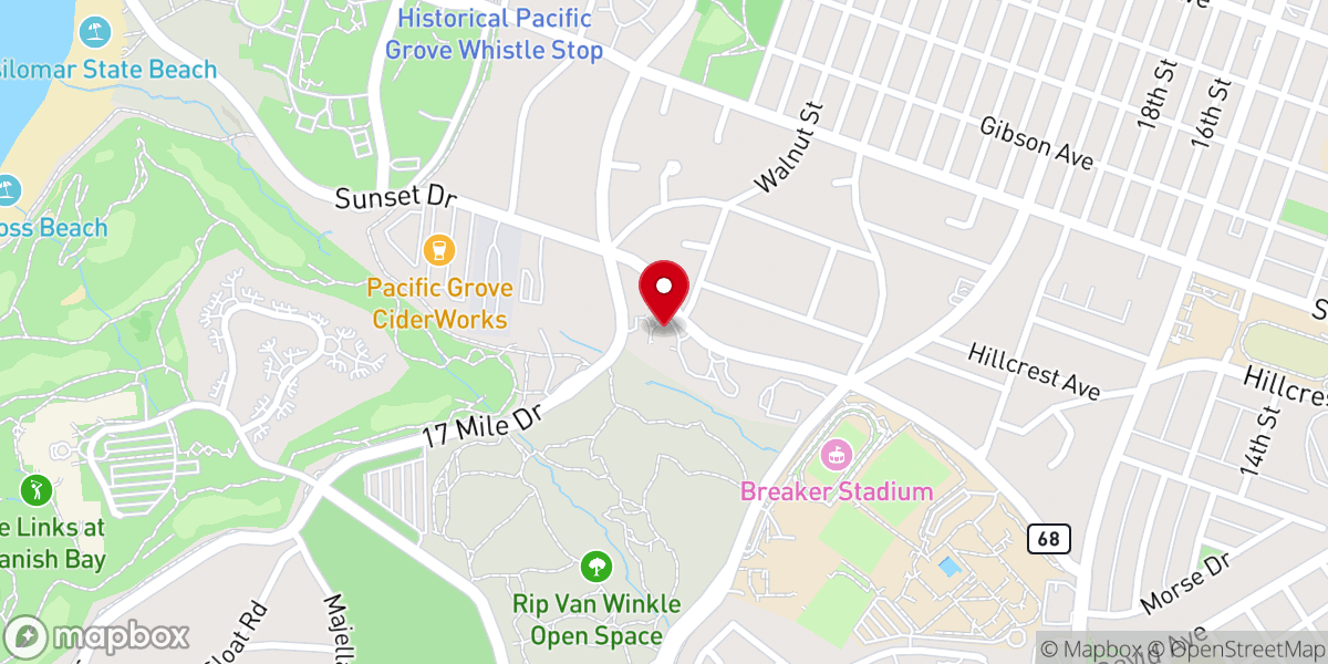 Map showing location of Pacific Grove Methodist Foundation