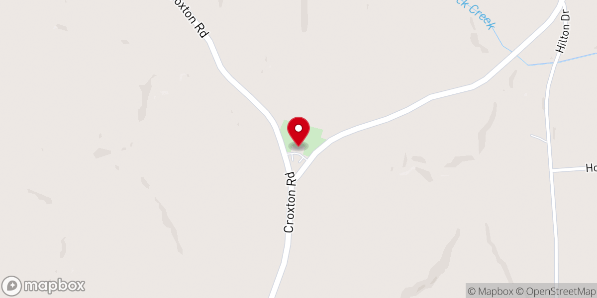 Map showing location of Hanging Rock Church