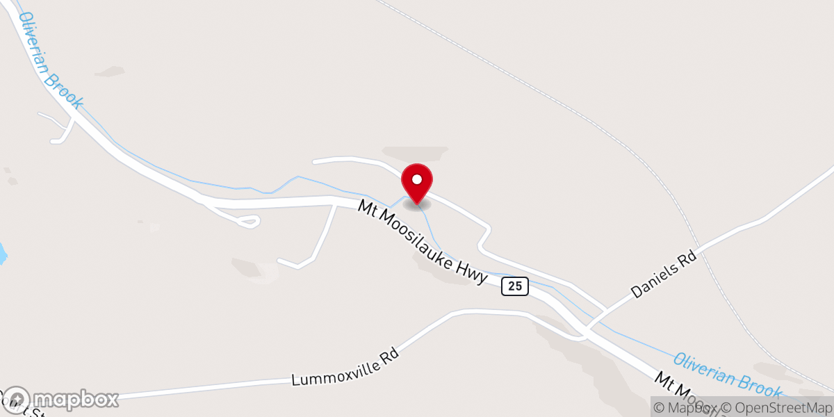 Map showing location of Oliverian Brook
