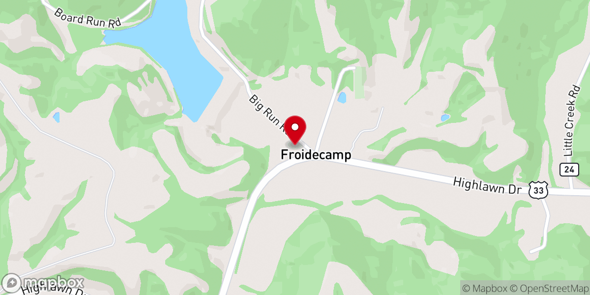 Map showing location of Mill Creek Church