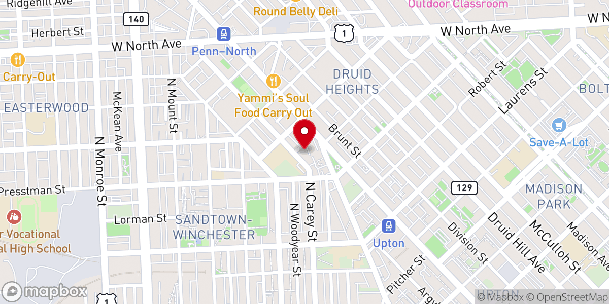 Map showing location of Greater Bethesda Missionary Baptist Church