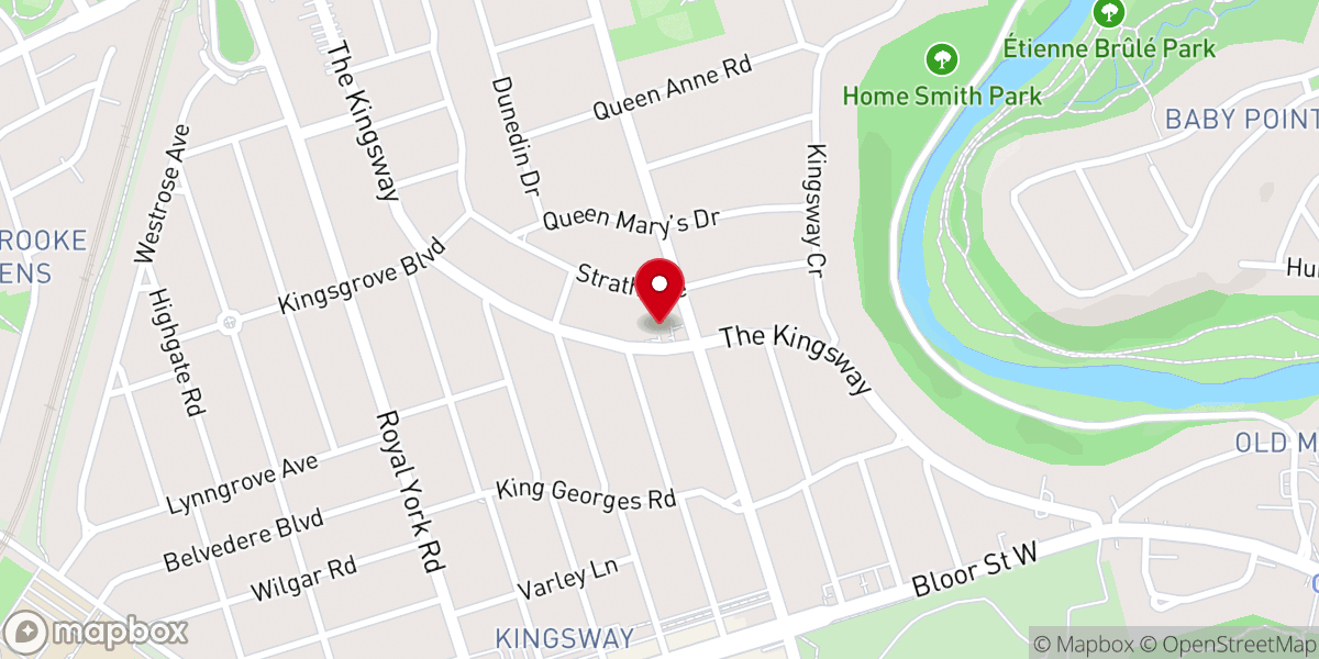 Map showing location of Kingsway-Lambton United Church
