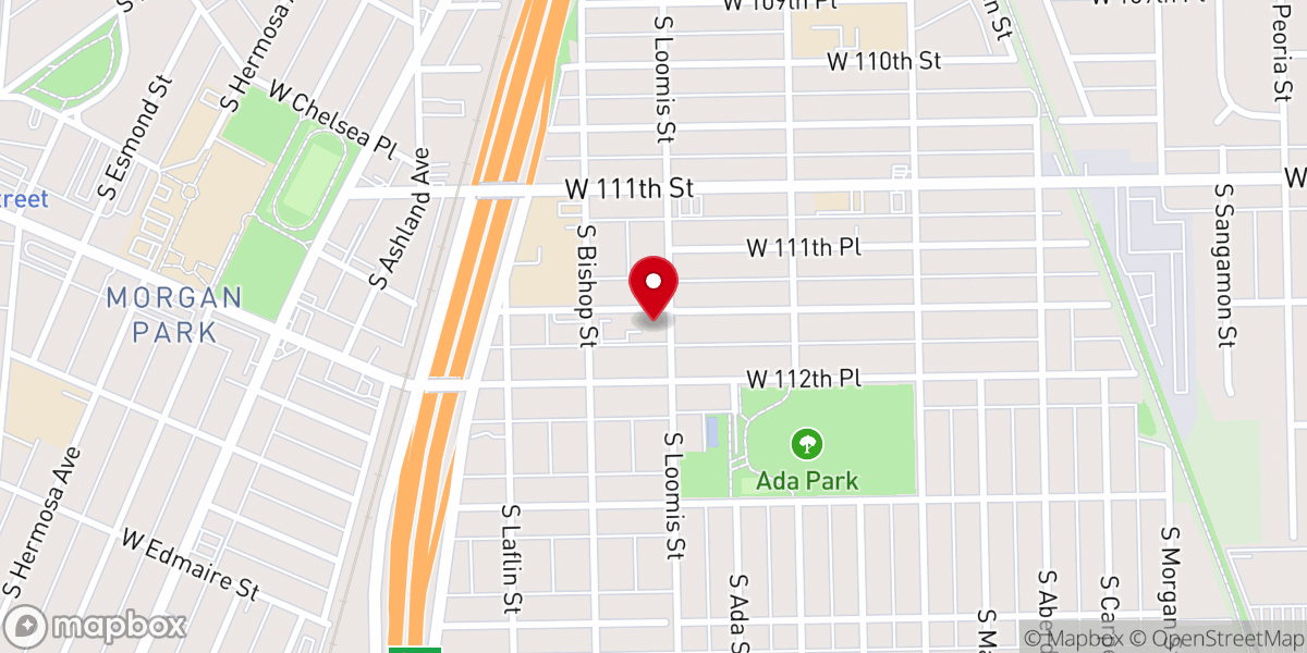 Map showing location of Holy Name of Mary Catholic Church (Our Lady of Kibeho Parish)