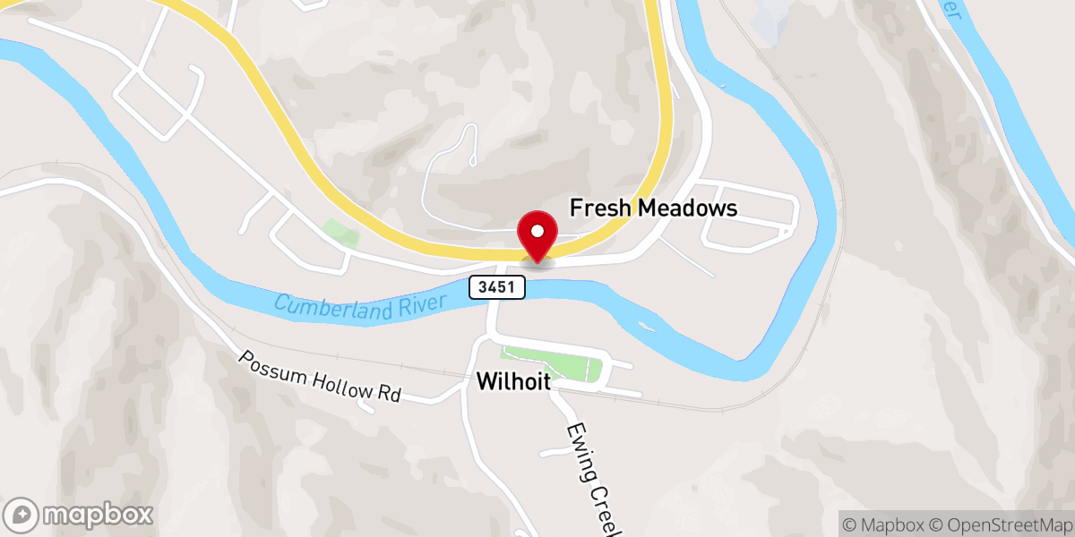 Map showing location of Riverside Baptist Church