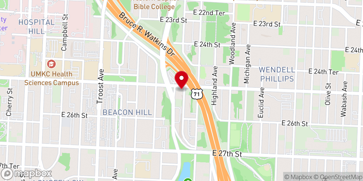 Map showing location of Paseo Baptist Church