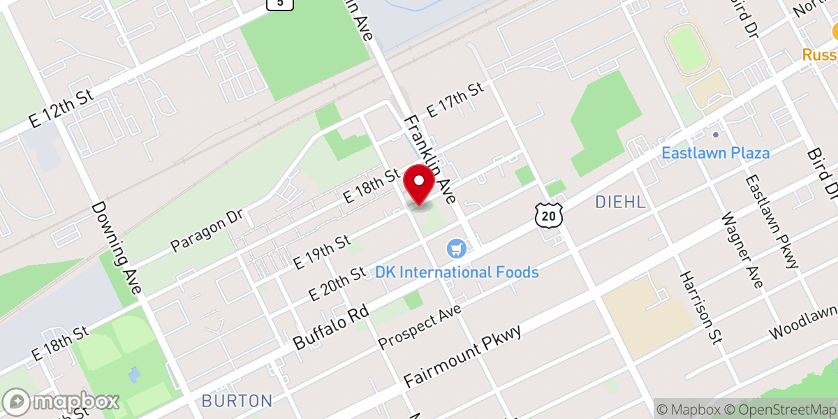 Map showing location of Hopewell Baptist Church