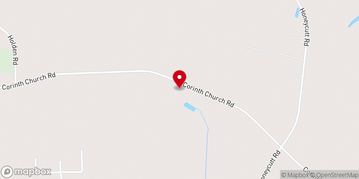 Map showing location of Corinth Baptist Church