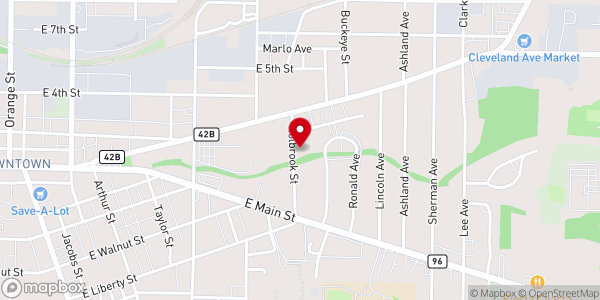 Map showing location of Eastgate Mansfield Church