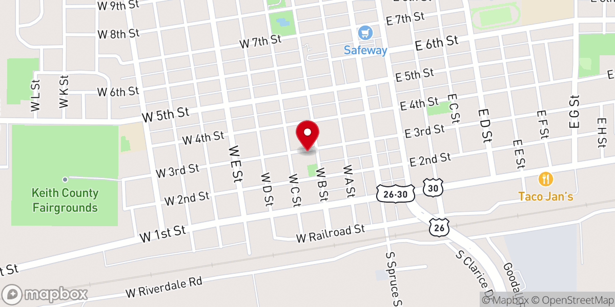 Map showing location of St. Paul's Lutheran Church
