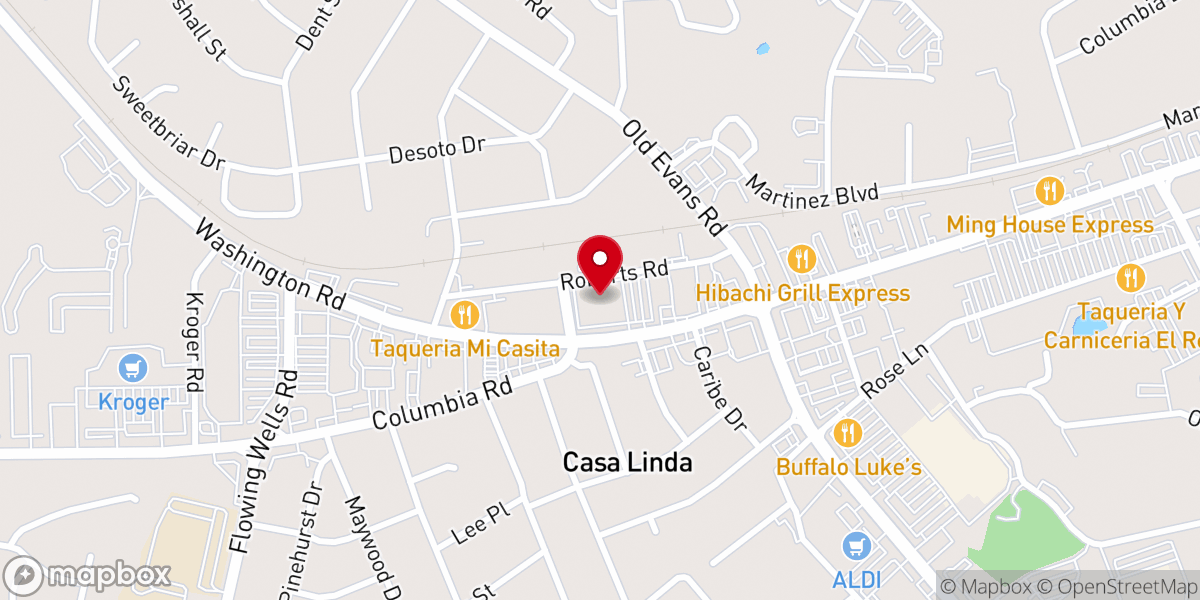 Map showing location of Abilene Baptist Church – Martinez Campus